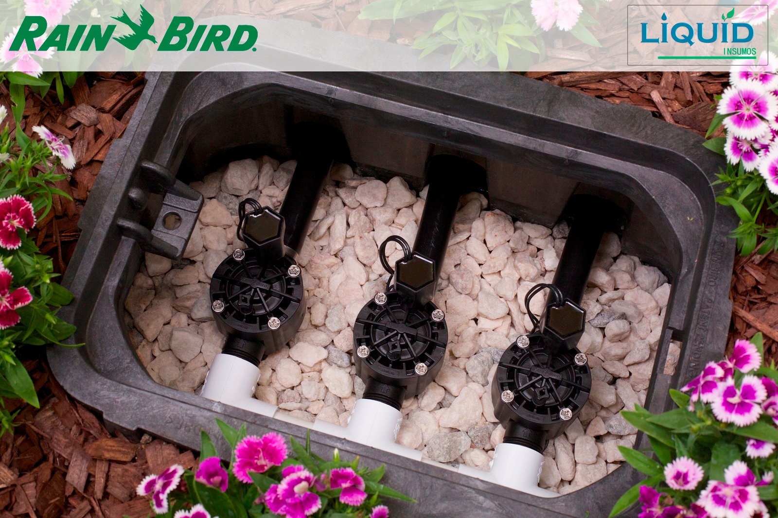 Electroválvula Rain Bird 100HV instalada en riego